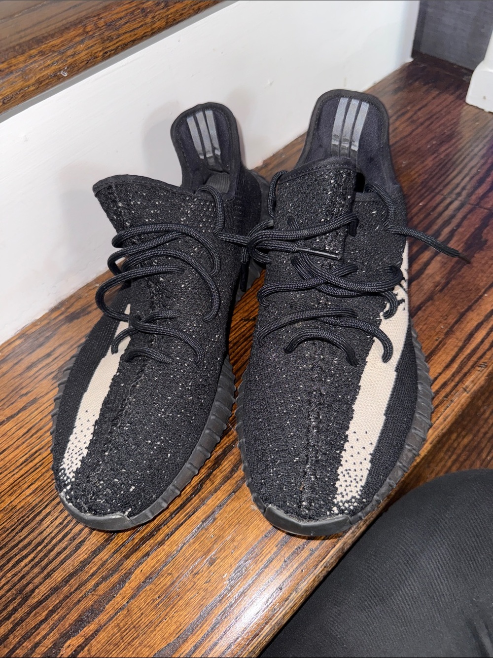 Yeezy Boost 350 V2 Black with Cream Stripe Sneakers